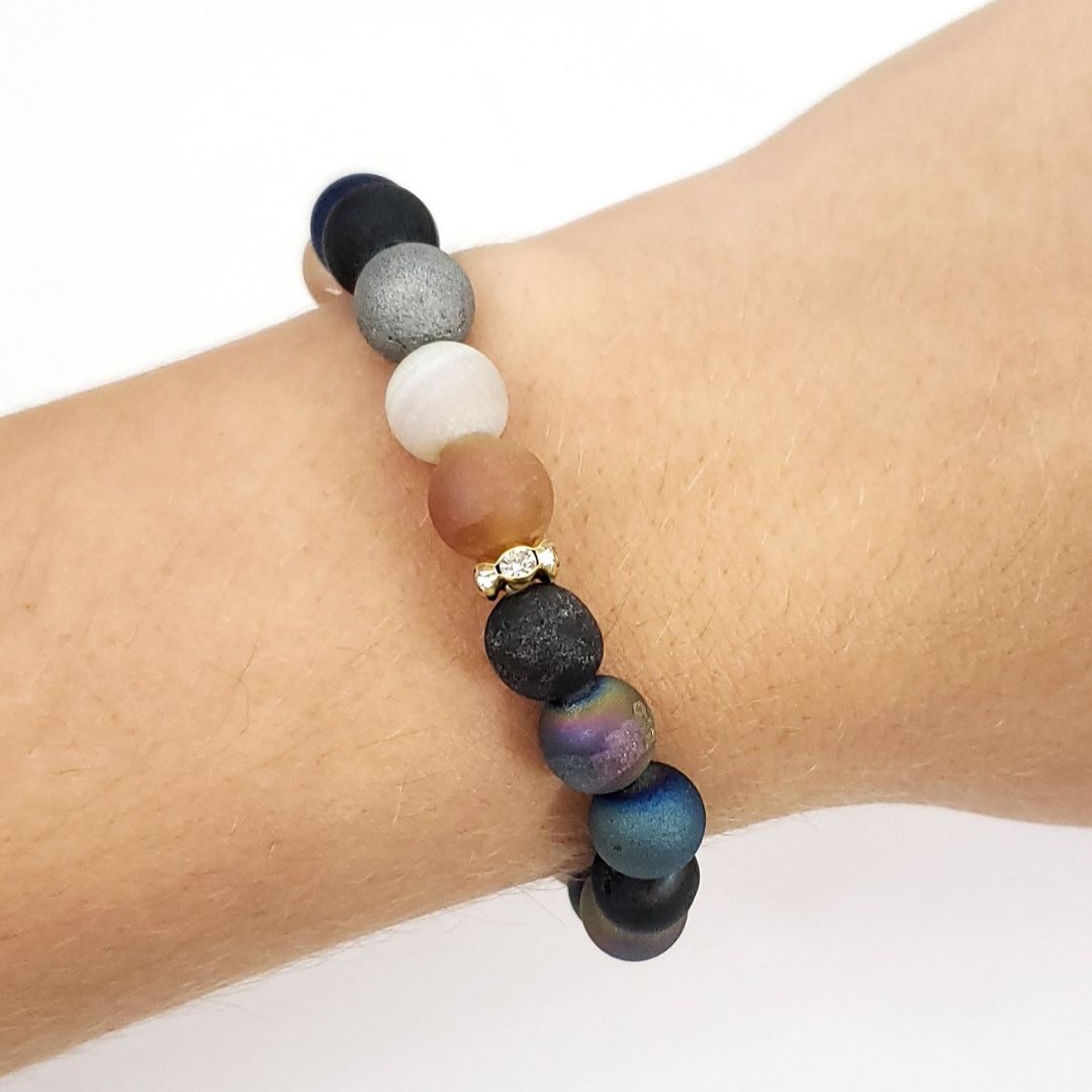Druzy Agate Bracelet in Autumn Colors - Bling or No Bling
