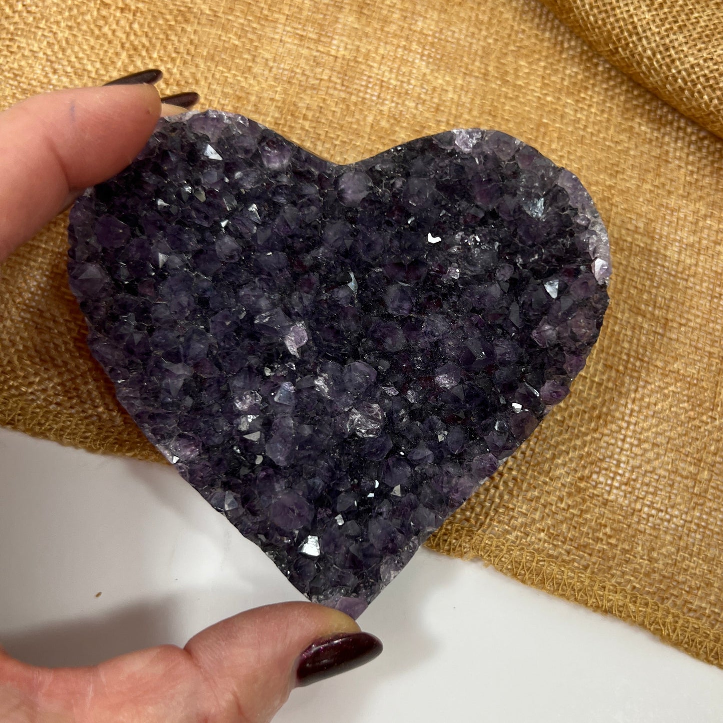 Amethyst Heart Cluster for Peaceful Energy and Emotional Ease