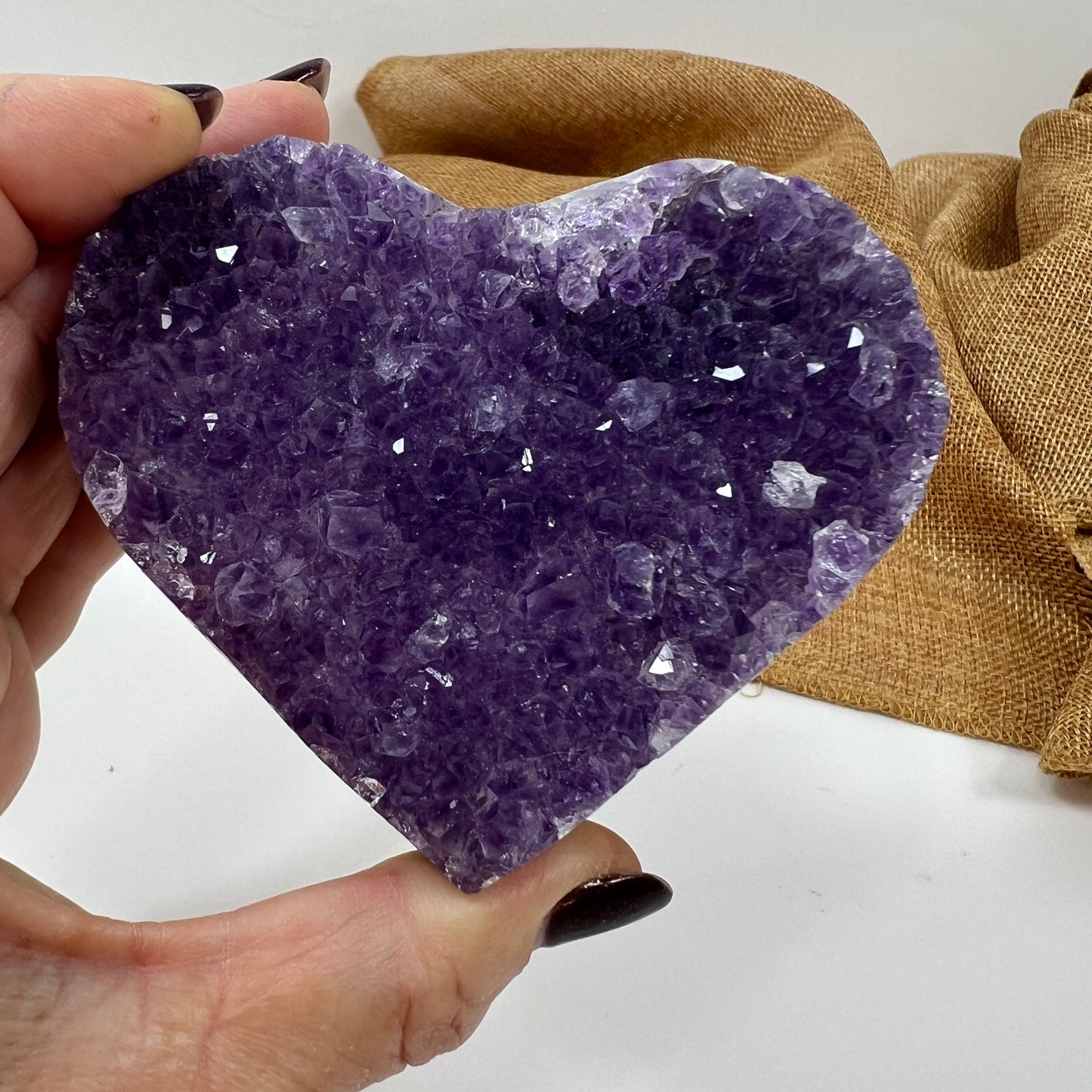 Amethyst Heart Cluster for Calm, Comfort, and Emotional Balance