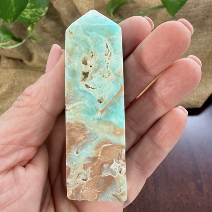 Rare Hemimorphite Point for Calm and Natural Beauty