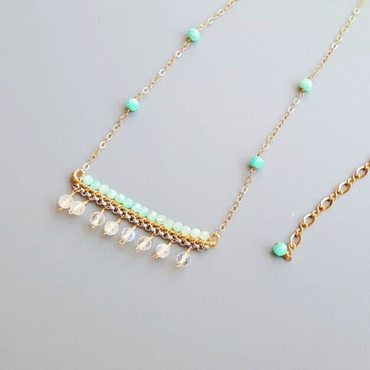 Moonstone & Amazonite Necklace – Intuition, Serenity & Soft Radiance