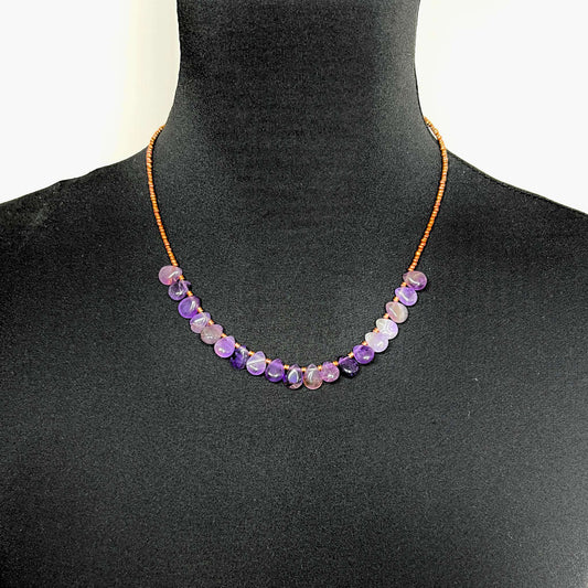 Amethyst Crystal Beaded Necklace