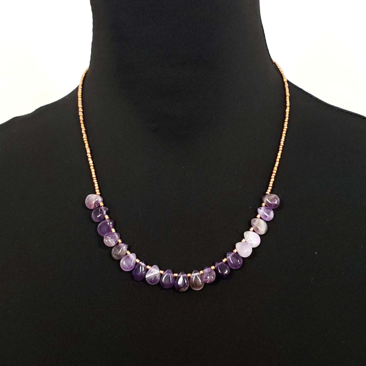 Amethyst Beaded Necklace - Casual Chic and Positive Vibes – Crystal