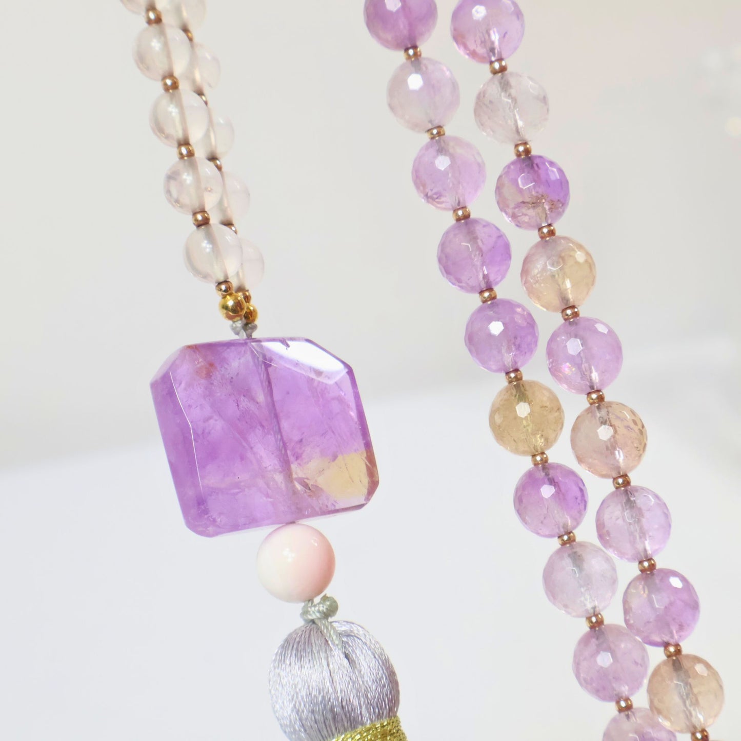 Ametrine Gemstone Mala for Peace and Harmony