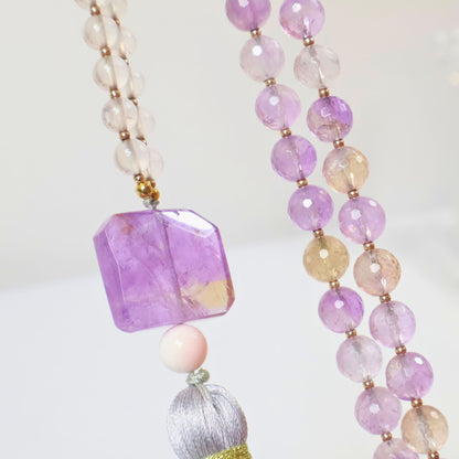 Ametrine Gemstone Mala for Peace and Harmony