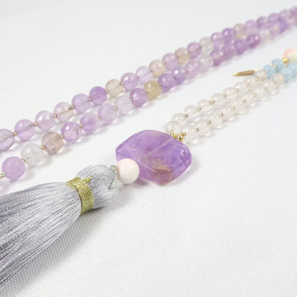 Ametrine Gemstone Mala for Peace and Harmony