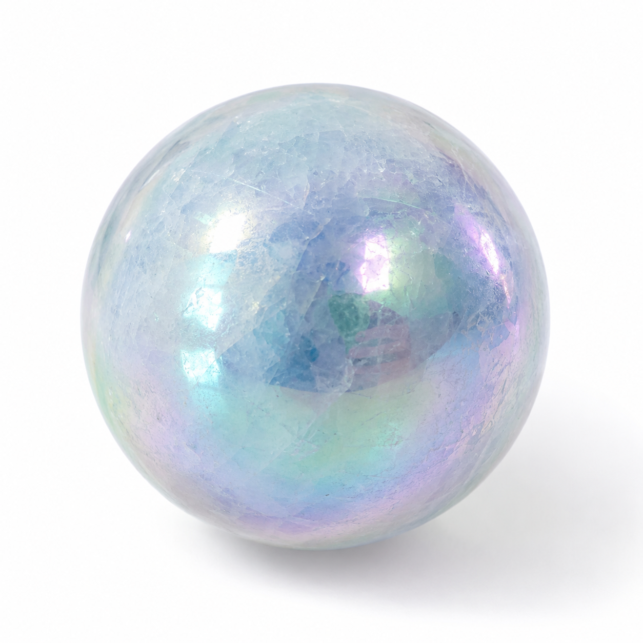 Angel Aura Blue Calcite Sphere for Calm and Emotional Ease