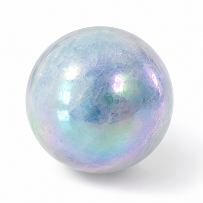 Angel Aura Blue Calcite Sphere for Calm and Emotional Ease