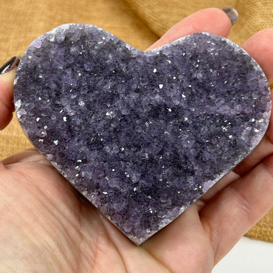 Amethyst Heart Cluster for Heart-Centered Calm and Emotional Support