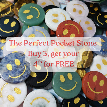 Smiley Face Crystal Pocket Stone