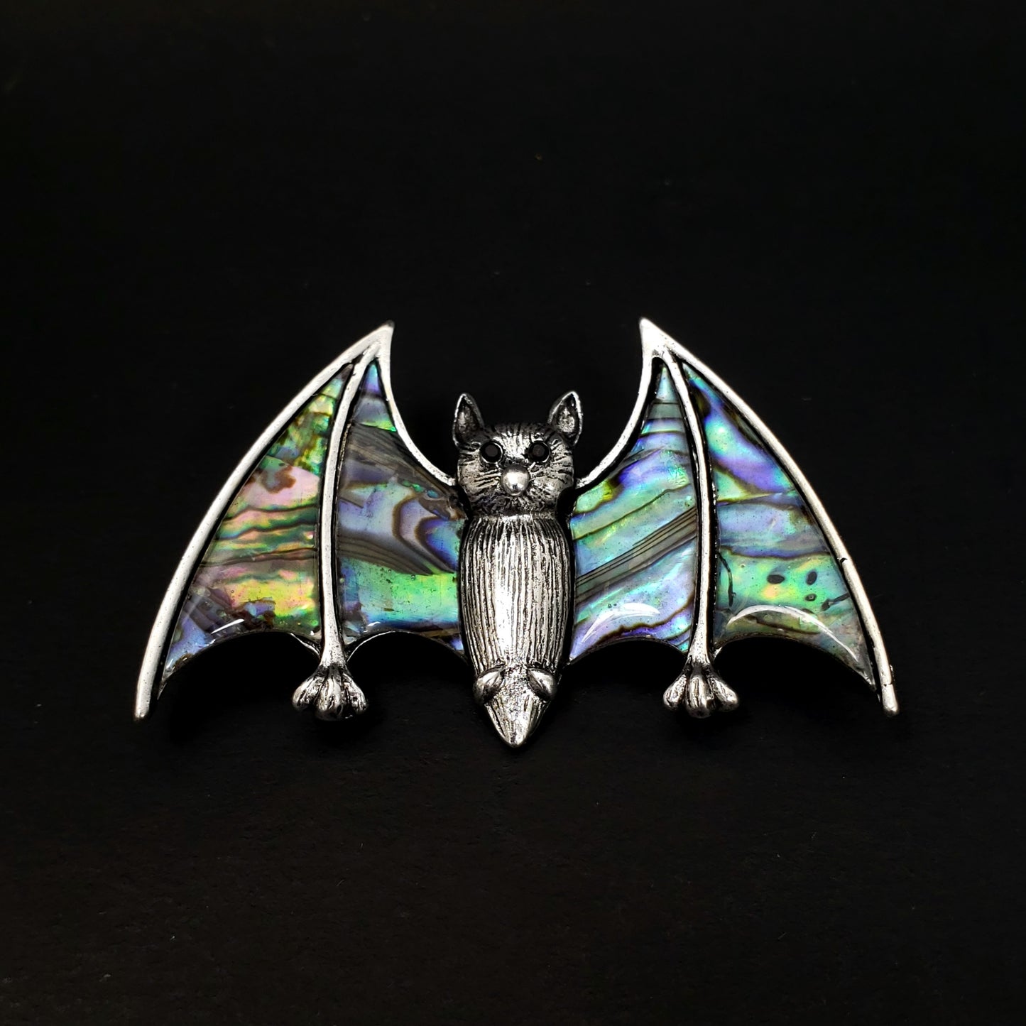 Abalone Shell Halloween Bat - Wear it as a necklace, a pin or ...