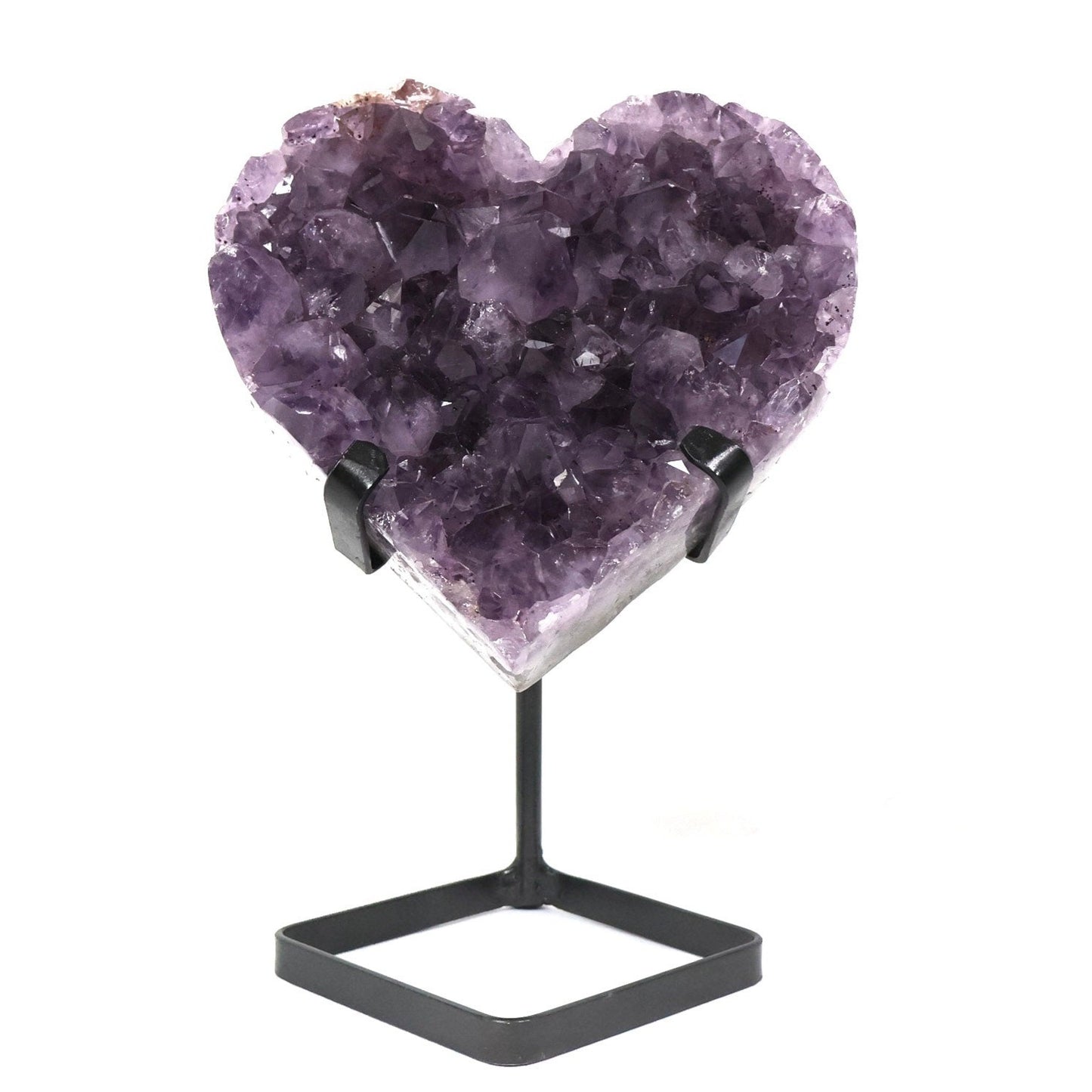 Large Amethyst Geode Heart with Stand