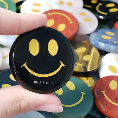Smiley Face Crystal Pocket Stone