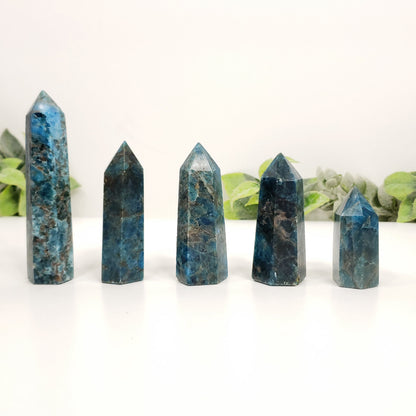 Blue Apatite Point for Clarity, Motivation and Creative Focus