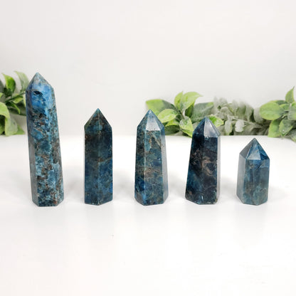 Blue Apatite Point for Clarity, Motivation and Creative Focus