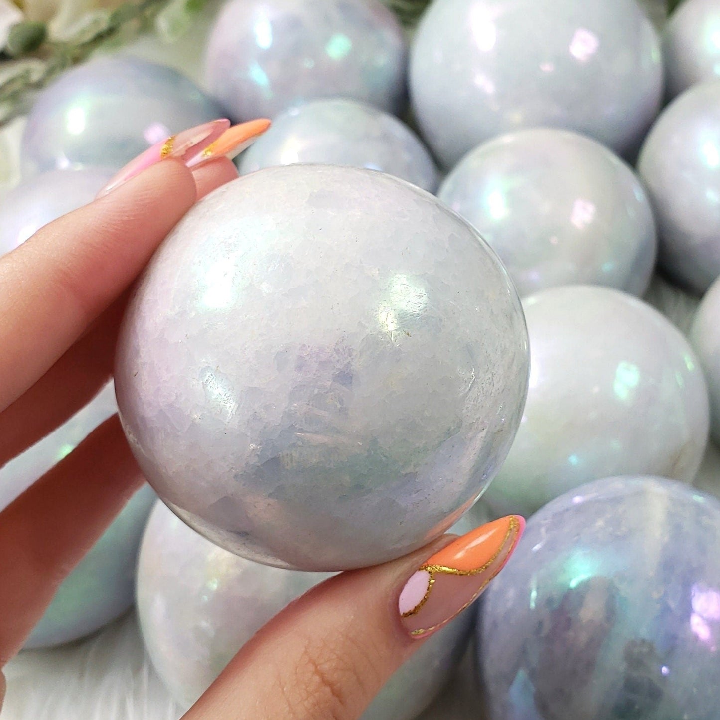 Aura Blue Calcite Spheres