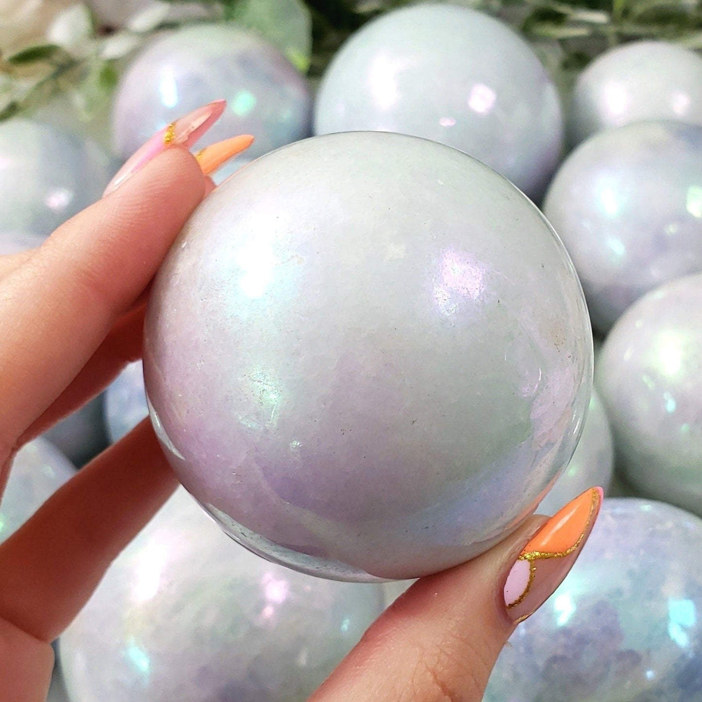 Aura Blue Calcite Spheres