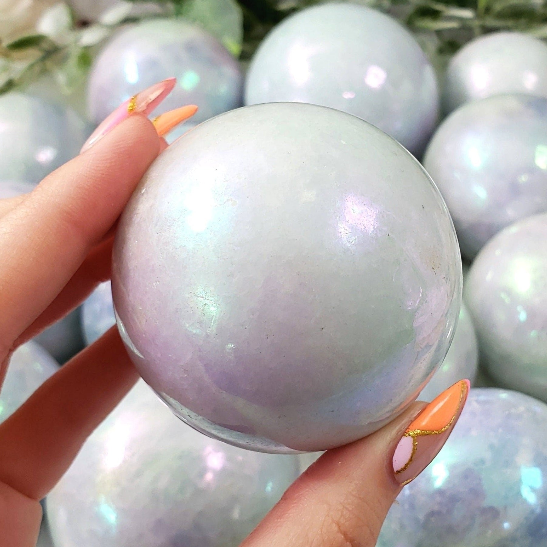 Aura Blue Calcite Spheres
