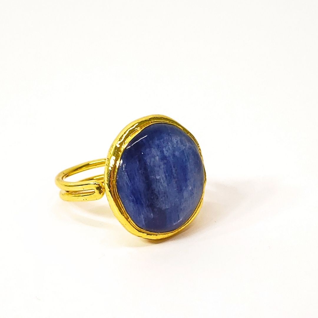 Lustrous Blue Kyanite Gold-Filled Cocktail Ring | 21mm Gemstone