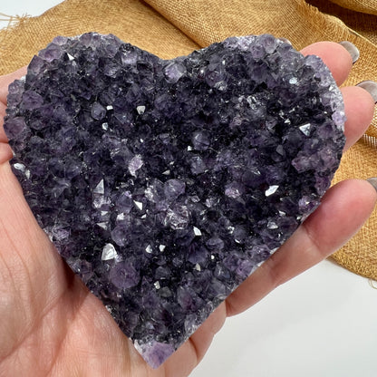Amethyst Heart Cluster for Peaceful Energy and Emotional Ease