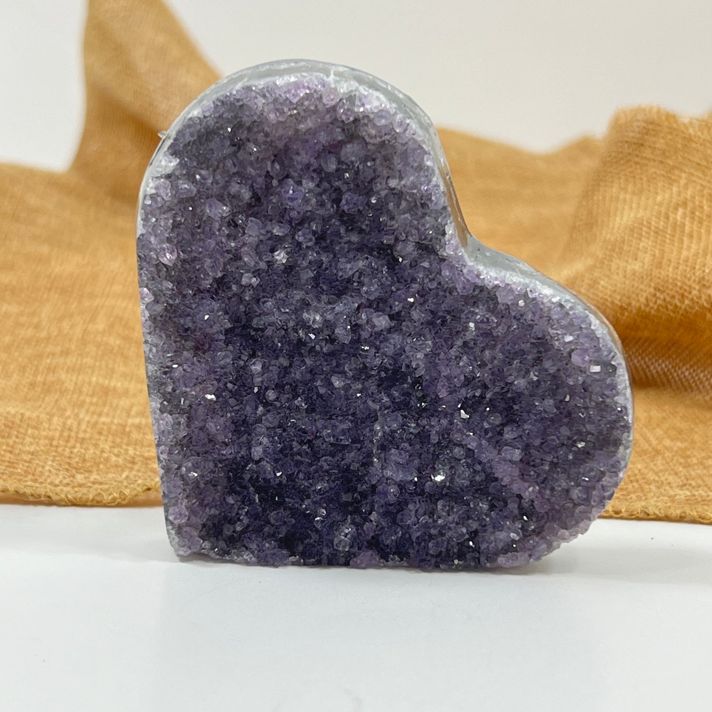 Amethyst Heart Cluster for Heart-Centered Calm and Emotional Support