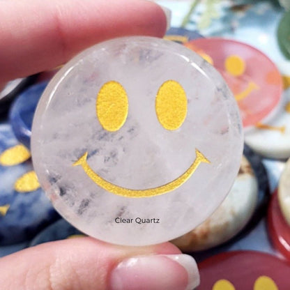 Smiley Face Crystal Pocket Stone