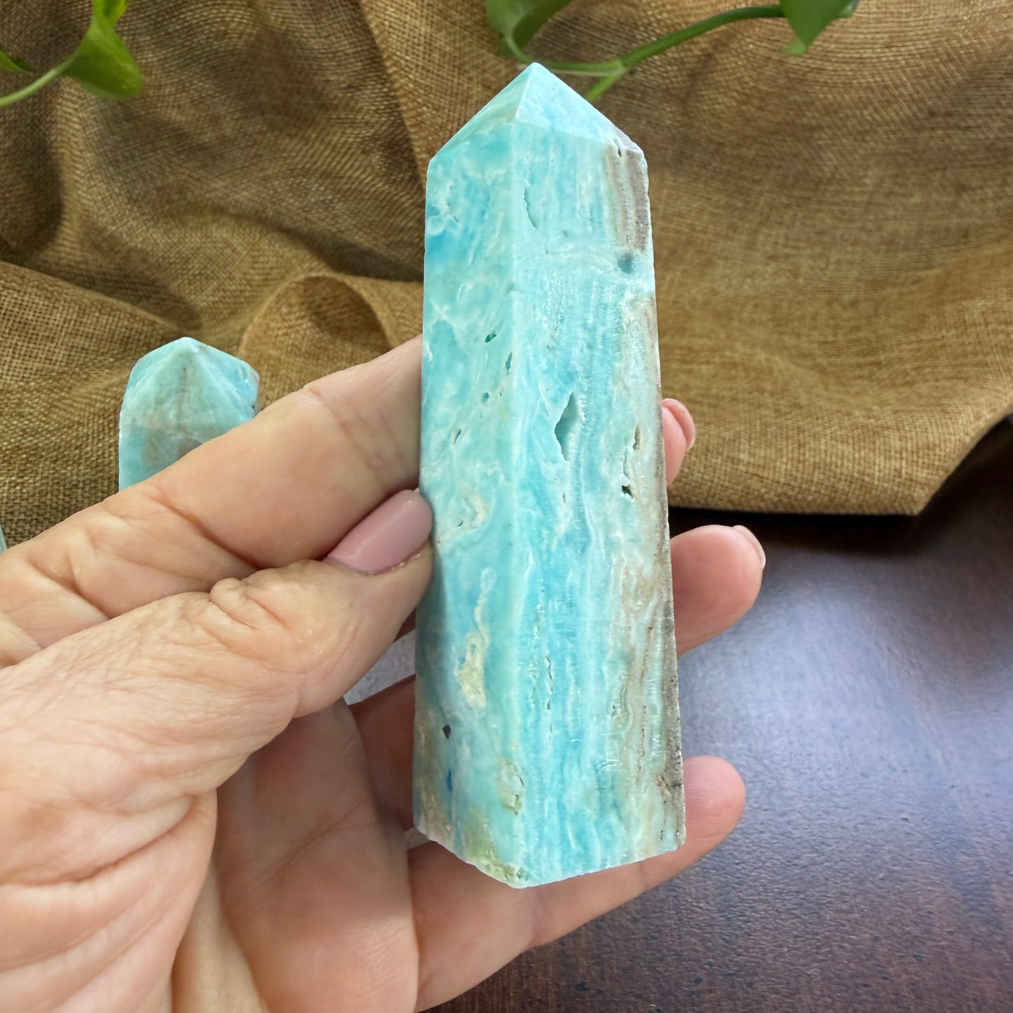 Rare Hemimorphite Point for Calm and Natural Beauty