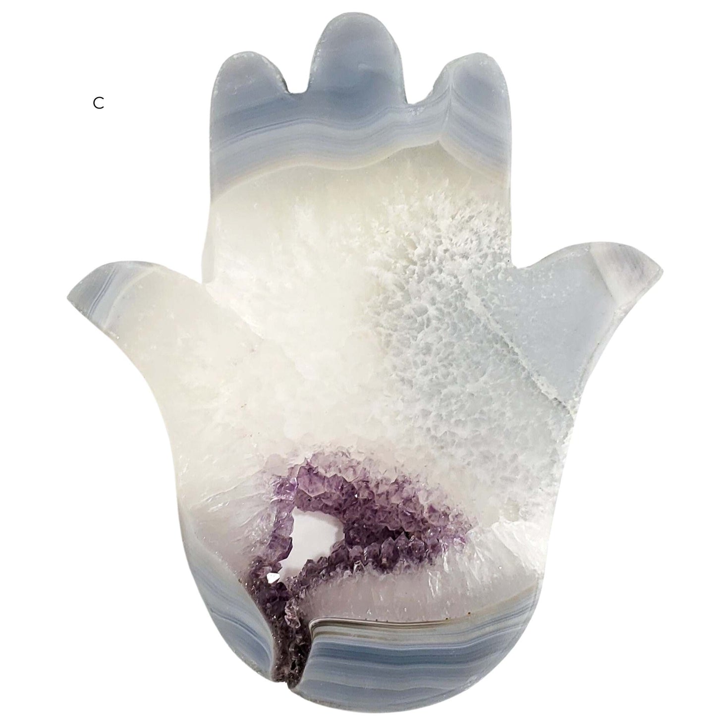 Large Amethsyt Druzy Agate Hamsa
