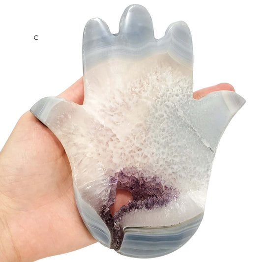 Large Amethsyt Druzy Agate Hamsa