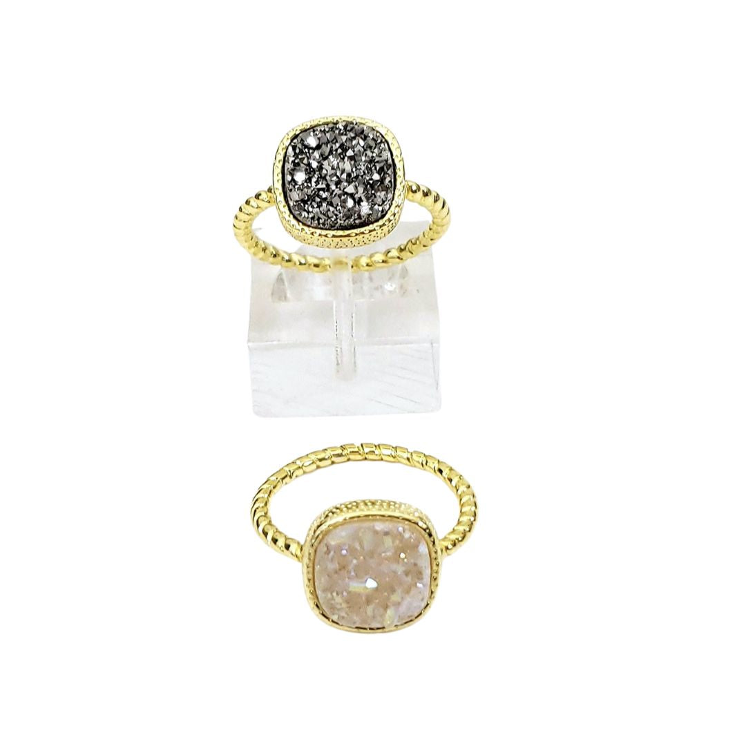 Druzy Agate Fashion Ring
