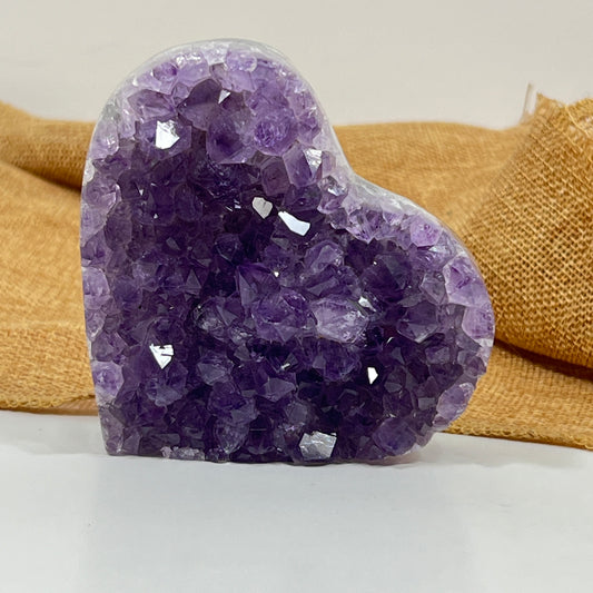 Amethyst Heart Cluster for Grounded Calm and Emotional Balance