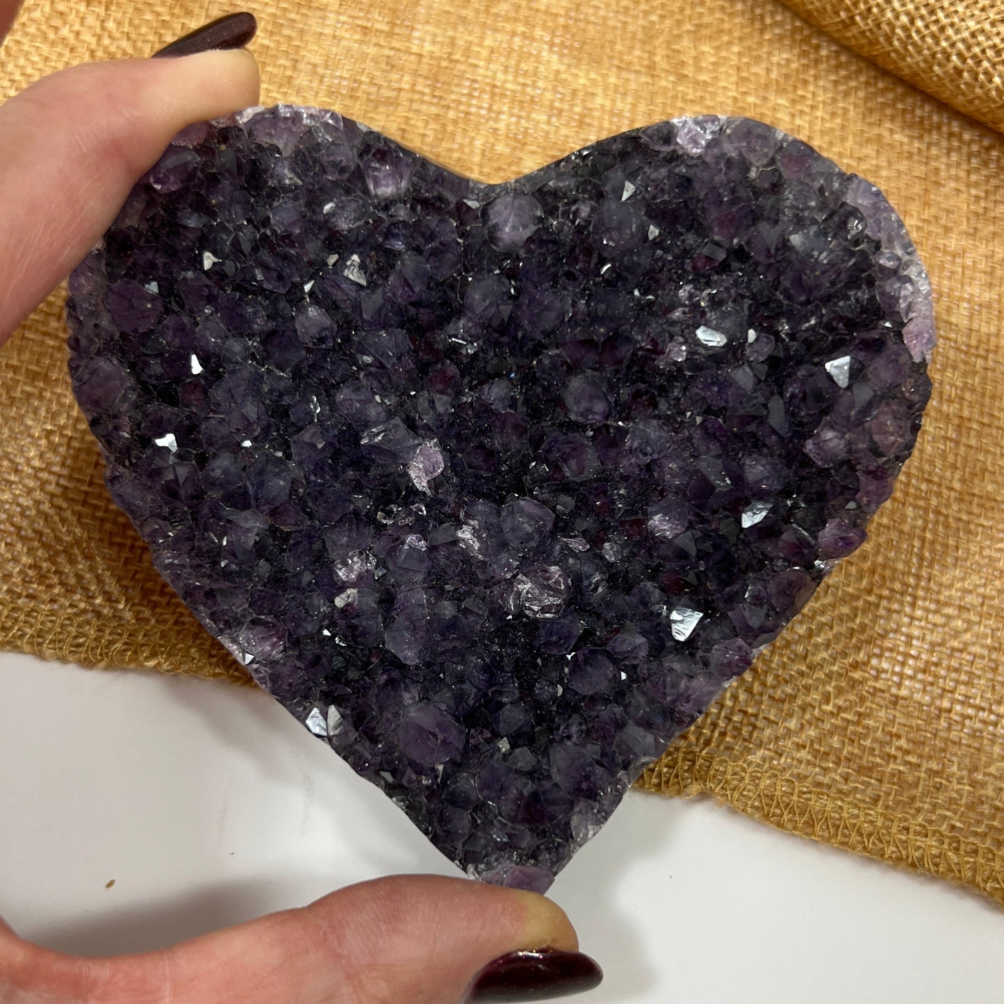 Amethyst Heart Cluster for Peaceful Energy and Emotional Ease