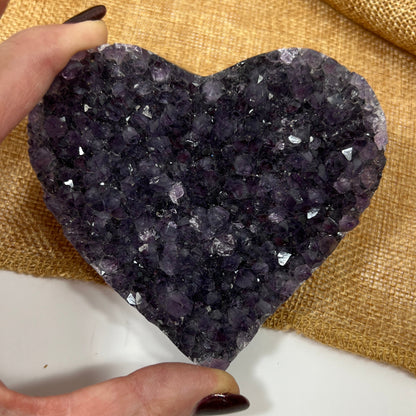 Amethyst Heart Cluster for Peaceful Energy and Emotional Ease