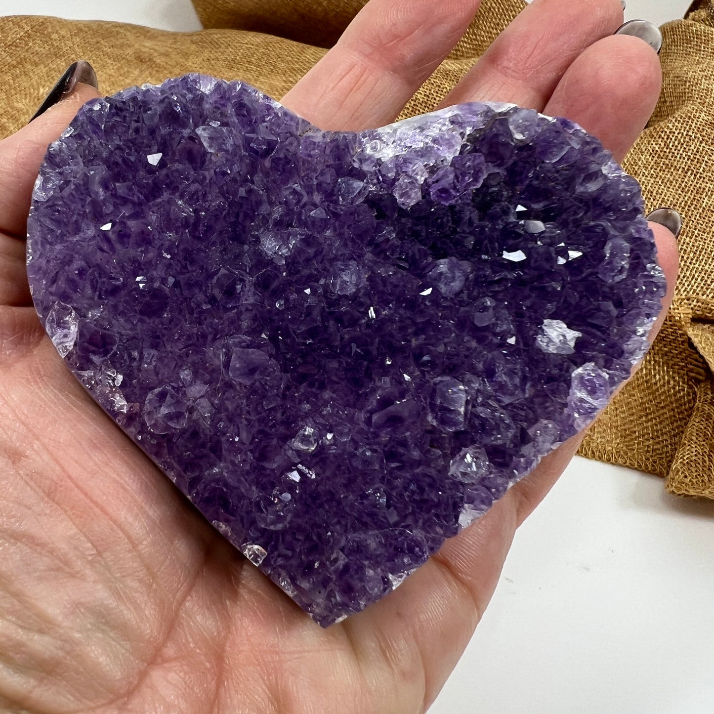 Amethyst Heart Cluster for Calm, Comfort, and Emotional Balance