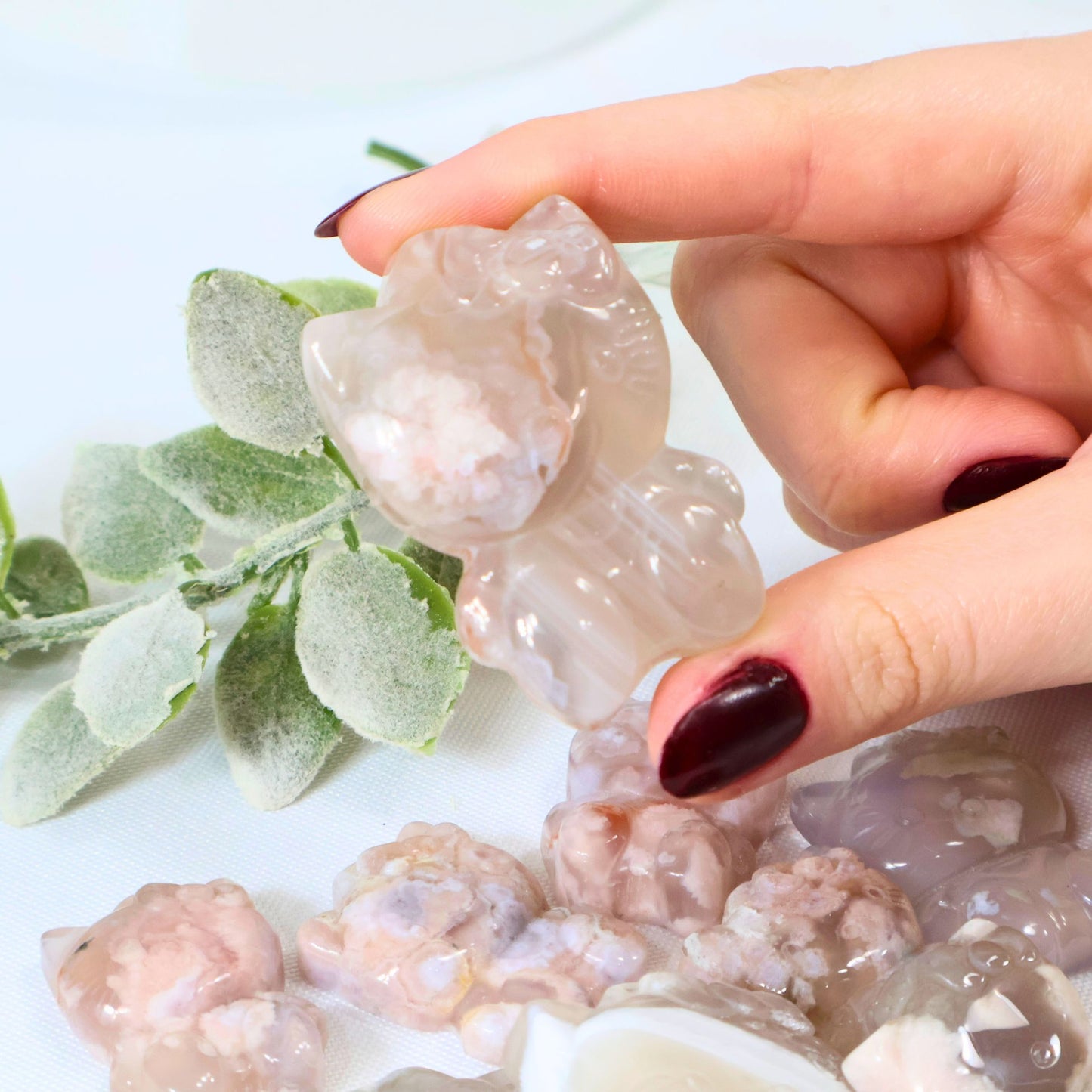 Flower Agate Crystal Hello Kitty