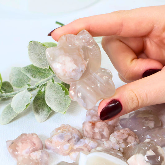 Flower Agate Crystal Hello Kitty