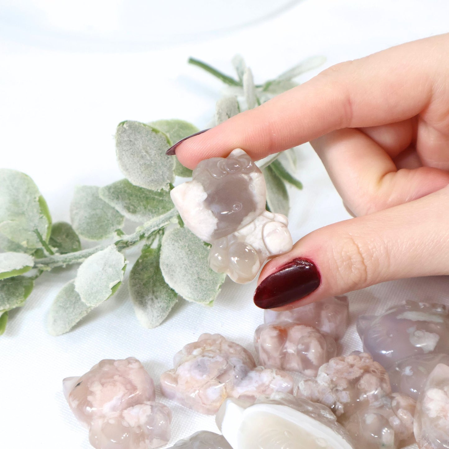 Flower Agate Crystal Hello Kitty