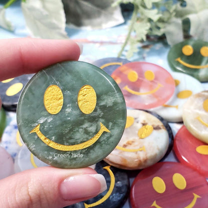 Smiley Face Crystal Pocket Stone