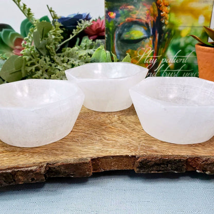 Small Selenite Hexagon Bowl for Jewelry and Calm Space