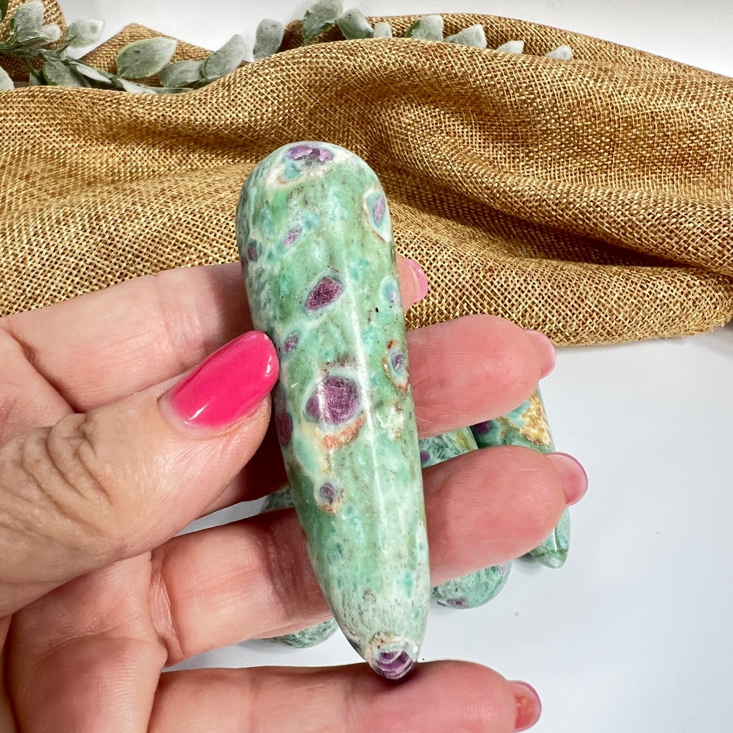 Ruby Zoisite Mini Crystal Wand for Vitality, Balance & Heart Energy