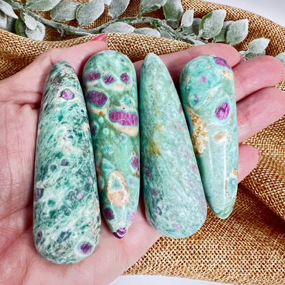 Ruby Zoisite Mini Crystal Wand for Vitality, Balance & Heart Energy