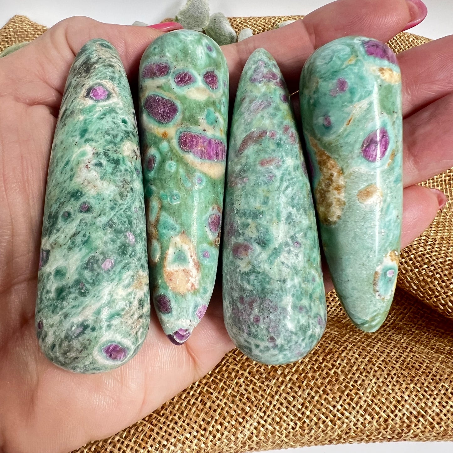 Ruby Zoisite Mini Crystal Wand for Vitality, Balance & Heart Energy