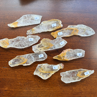 Phantom Golden Healer Selenite – A Natural Crystal of Transformation, Protection, and Inner Light