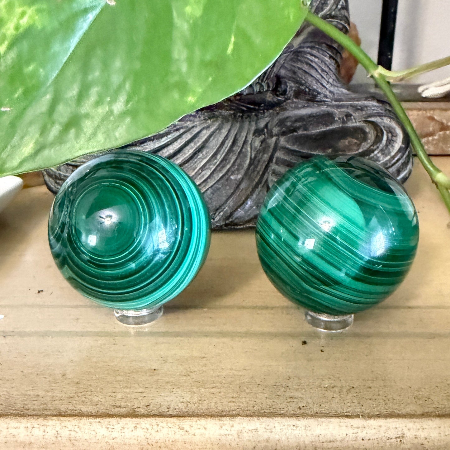 Malachite Sphere for Transformation and Protection