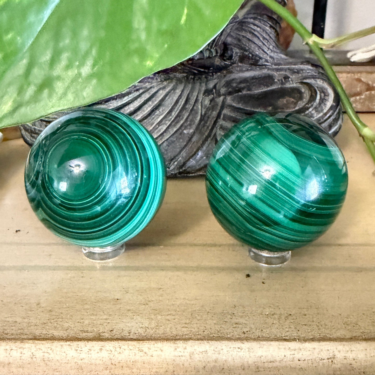 Malachite Sphere for Transformation and Protection
