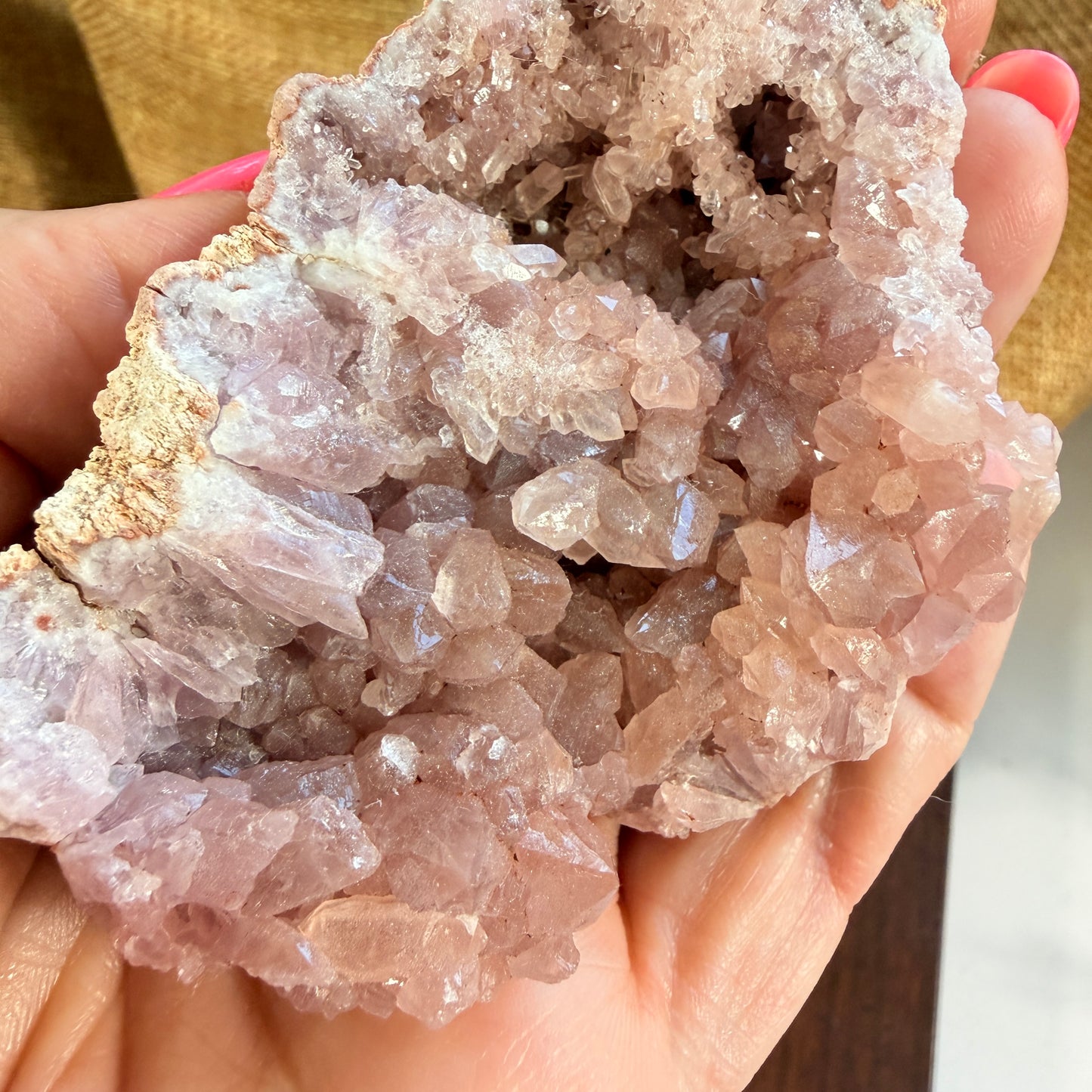 Pink Amethyst Cluster for Peace and Emotional Balance