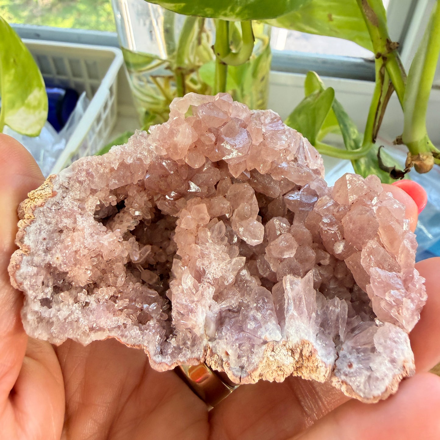 Pink Amethyst Cluster for Peace and Emotional Balance