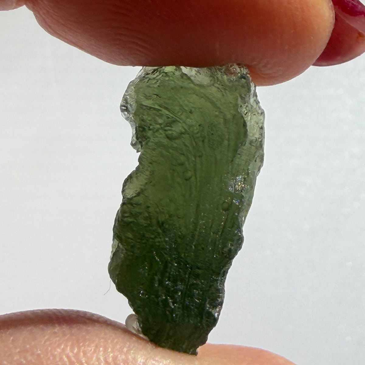 Natural Chlum Moldavite Crystal – 2.35g Czech Tektite