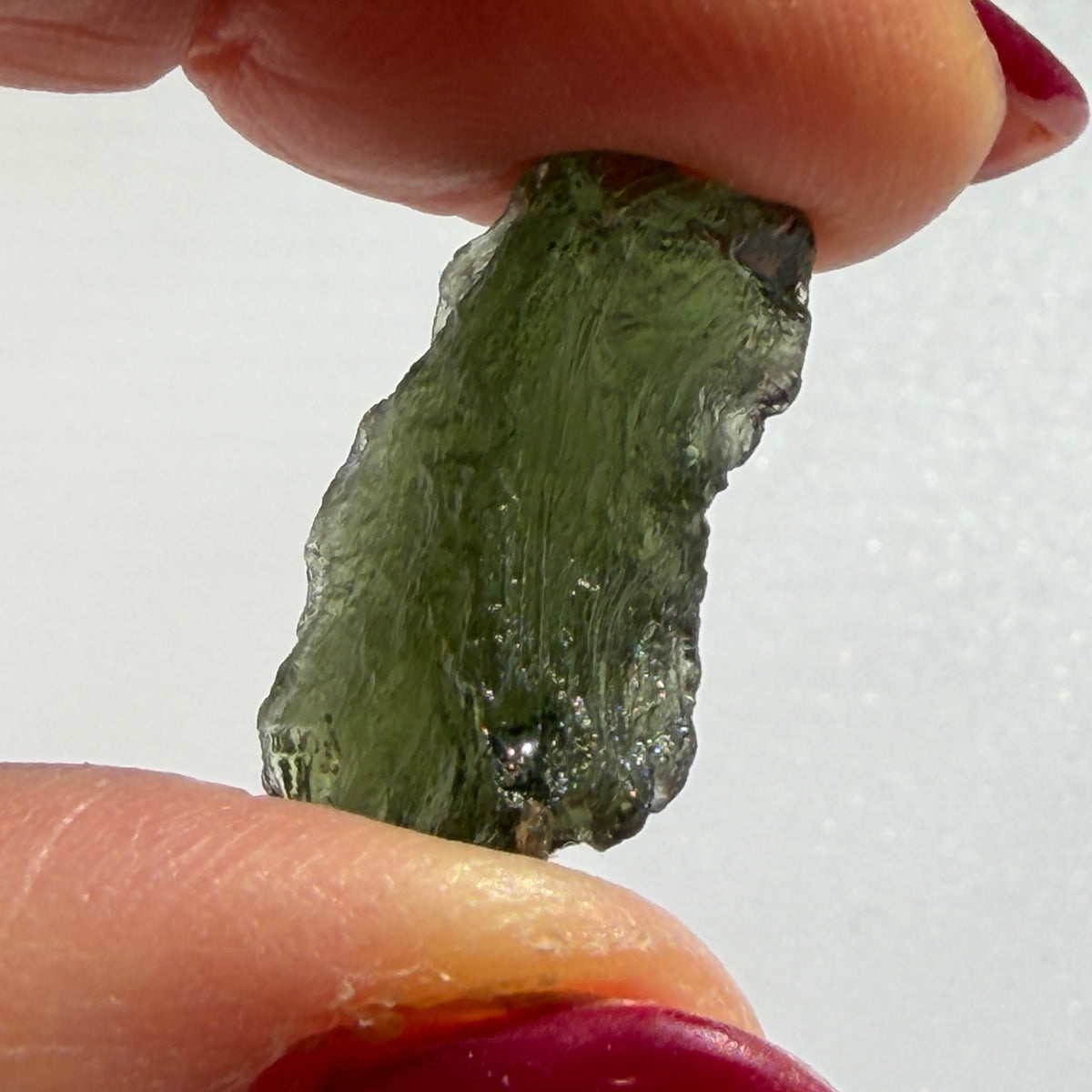 Natural Chlum Moldavite Crystal – 2.35g Czech Tektite