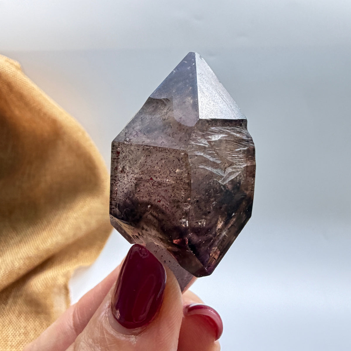 Deep Smoky Shangaan Amethyst Scepter with Phantoms